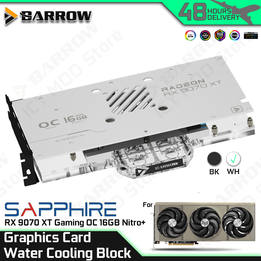 Rx 9070 Xt - Barrow Grafische Kaart Waterkoeling Blok voor