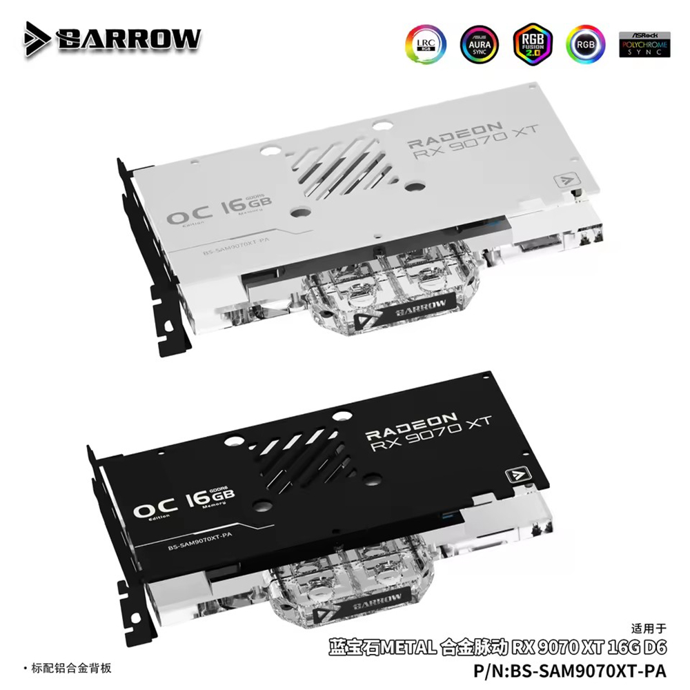 Barrow GPU Waterblok voor SAPP - Rx 9070 Xt recensie en prijs
