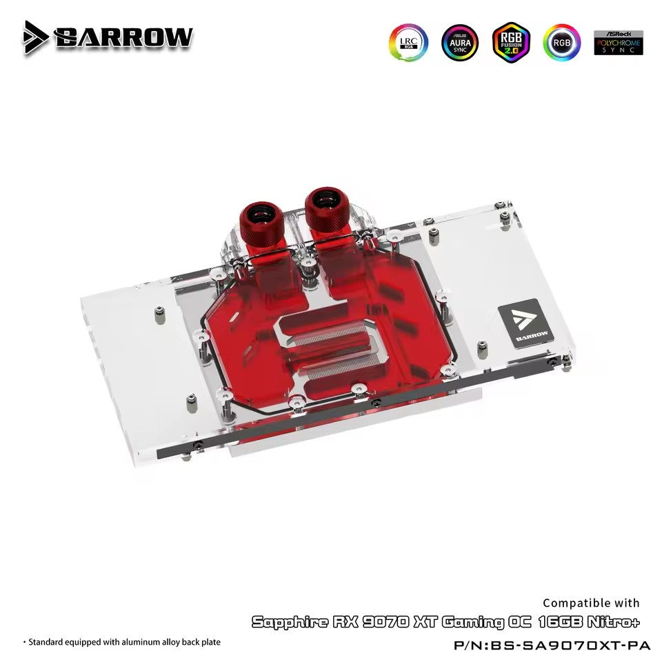 Barrow GPU Waterblok Voor Sapp - Rx 9070 Xt recensie en prijs